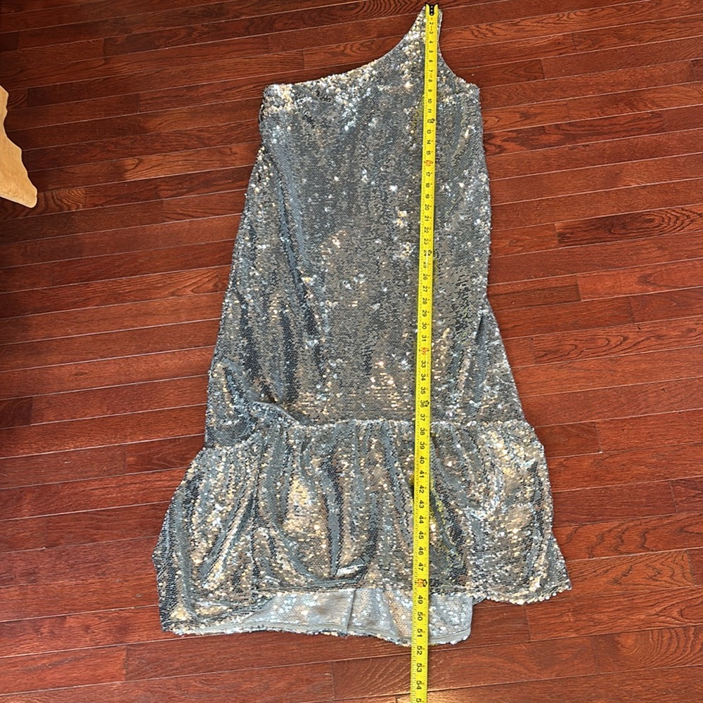 ANTHROPOLOGY /MAUVE sequin one shoulder party dress S Christmas new years - Picture 7 of 8